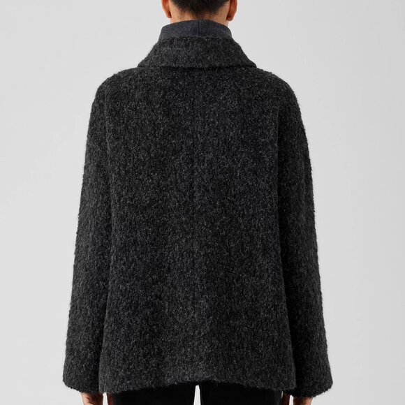 Eileen Fisher NWT s. L Alpaca Boucle Classic Collar Short Coat - Picture 3 of 6
